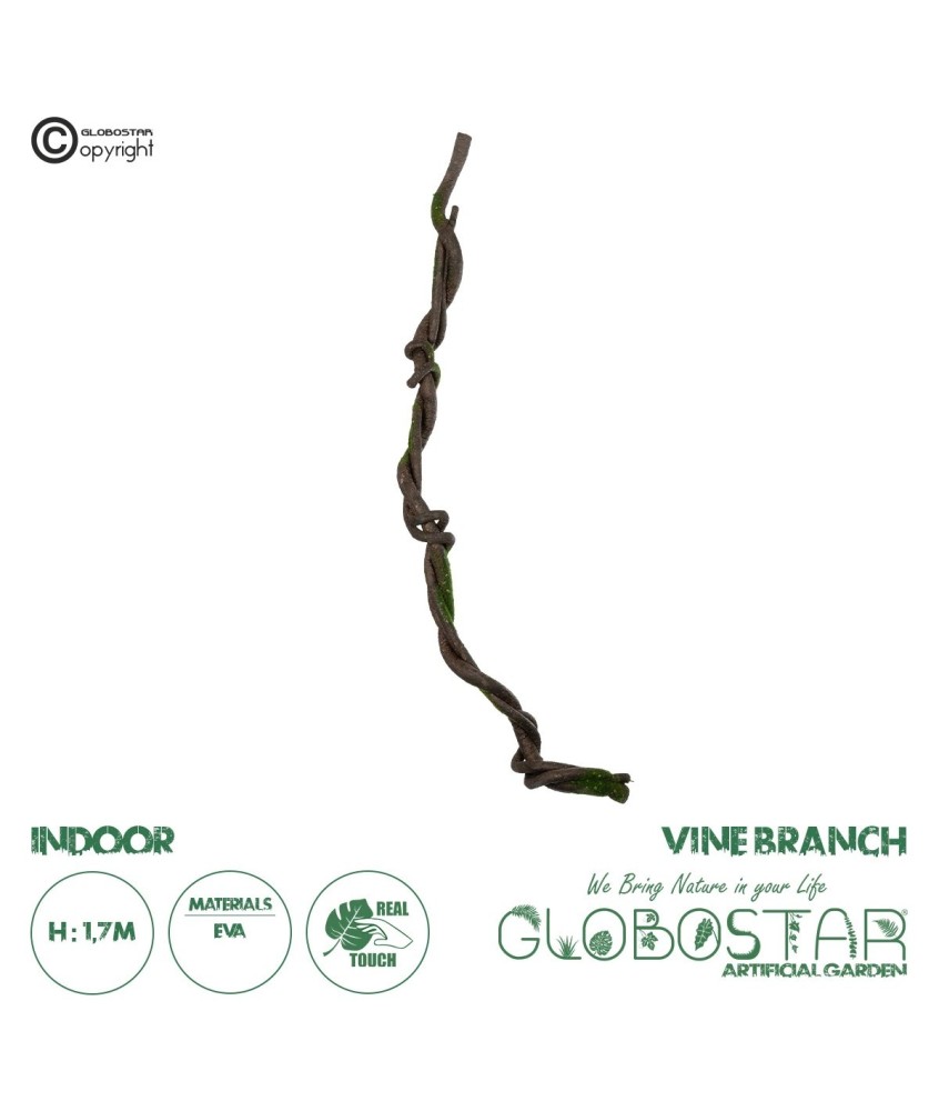 GloboStar® Artificial Garden VINE BRANCH 21465 Τεχνητό Διακοσμητικό Κλαδί Αμπελιού Y170cm